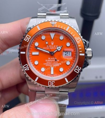 New 2021 Swiss Rolex Blaken Submariner Orange 904L Stainless Steel Watch Swiss 3135 Movement watches