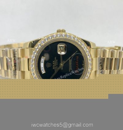 Clone Rolex Day-Date 41 Gold Presidential Black Onyx Dial Watch watches
