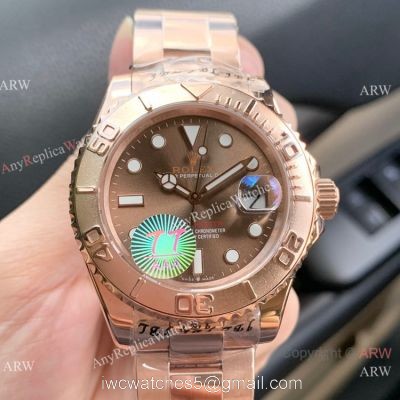 Swiss Quality Rolex Yachtmaster Citizen 8215 Watch 904l Rose Gold Chocolate Dial watches