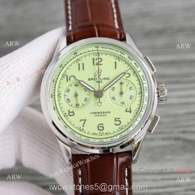 Swiss Copy Breitling Premier B09 Chronograph A7750 Pistachio green dial watches