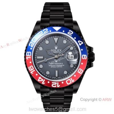 2021! Super Clone Rolex Blaken GMT-Master II Watch 40mm DLC Steel Pepsi Ceramic Bezel watches
