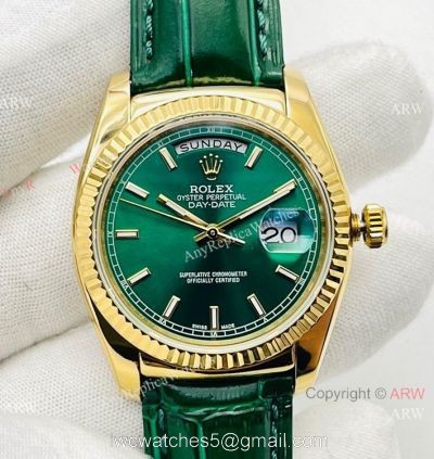 DR Factory Rolex Day date Green Version Copy Watch Swiss 2836 Movement watches