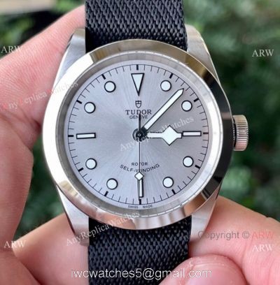 New! Swiss Grade Tudor Black Bay Cal.2824 Watch Black Nylon Strap Silver Dial watches