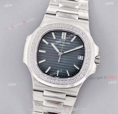 3K Factory Patek Philippe Nautilus 5713 Dark Blue Face With Diamonds Watch Replica watches
