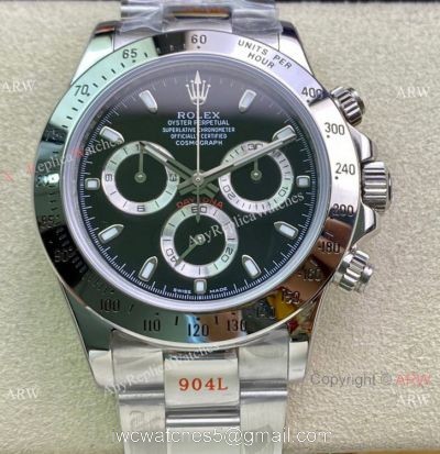 Swiss Copy Rolex Daytona A7750 Chronograph Watch 904L Silver Steel Black Dial watches
