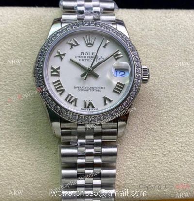 Swiss Copy Rolex Datejust 31mm Diamond Bezel watch with Jubilee Band watches