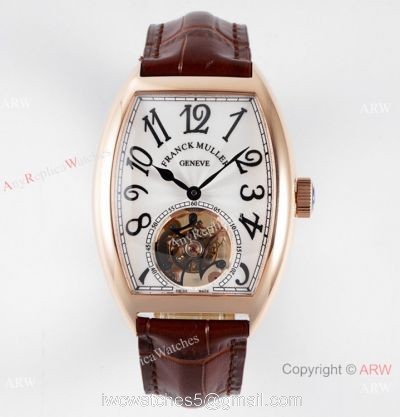 AB Factory Franck Muller Imperial Tourbillon Cintree Curvex Rose Gold White Watch Swiss Replica watches