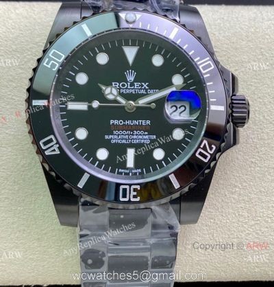 TW Factory Rolex Pro-Hunter Submariner Swiss 2836 Watch 904L Solid Black watches