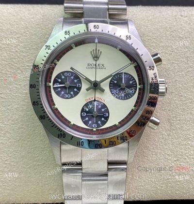 Vintage Rolex Daytona Paul Newman Swiss A7750 Replica Watch Stainless Steel Cream Dial watches