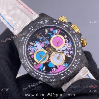 Super Clone Rolex Cosmograph Daytona Diw 4130 Noob Carbon Watch Motley Dial watches
