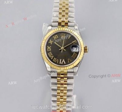 (EWF) 1:1 Rolex Two Tone Datejust 31 Grey Face Jubilee Watch High End Replica watches