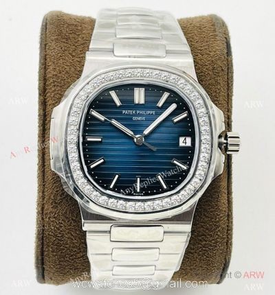 PFF Factory V4 Patek Philippe Nautilus Swiss 9015 Watch Ss Bucherer Blue Face 40mm watches