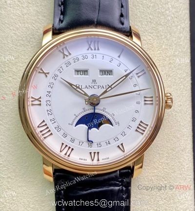 TW Factory Blancpain Villeret Cal.6654 Rose Gold Watch with Moon phase watches