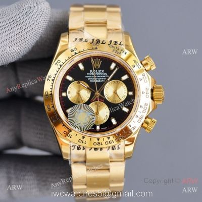 2021 New! Swiss Quality Replica Rolex Daytona 40 Watch BlackGold Dial watches