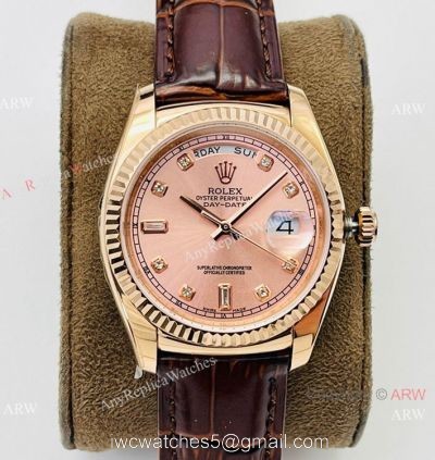 DR Factory Rolex Day date Rose Gold 36mm Copy Watch Swiss 2836 Movement watches