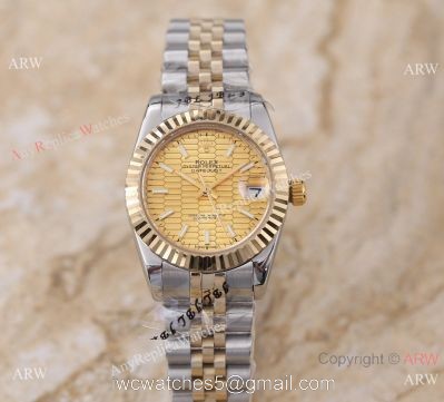 Replica Rolex Datejust 2-Tone Gold Face Watch 31mm Ladies watches