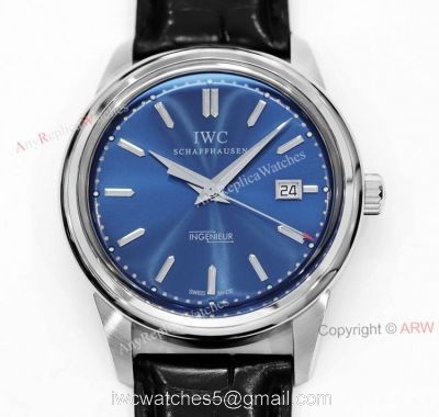 New IWC Ingenieur IW323310 Laureus Automatic Blue Face Black Leather Strap Watch Replica watches