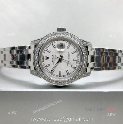 Swiss 2836 Rolex Pearlmaster Stainless Steel 34mm Replica Watch watches