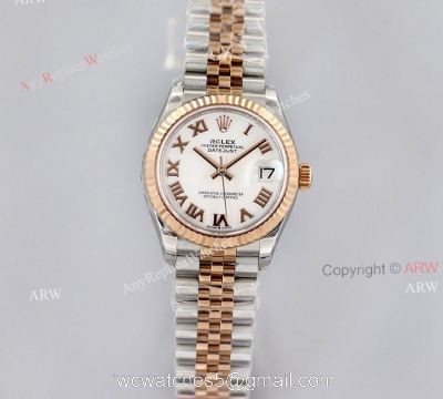 1:1 Best White Face Rolex Datejust Rose Gold Jubilee Replica Watch From EW Factory watches