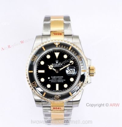 (EW)Rolex Submariner EW Factory v2 904L Two Tone Black Dial Watch 116613ln 40mm watches
