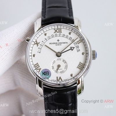 Swiss Copy Vacheron Constantin Malte Patrimony 31-Day Retrograde 47245 watch White Dial Leather Strap watches