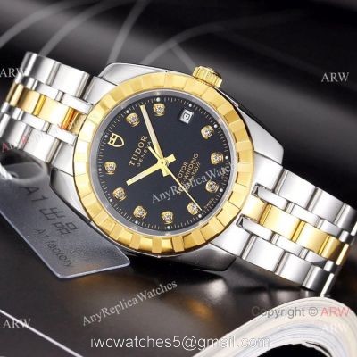Copy TUDOR Glamour Watch Two Tone Black Watches Automatic watches