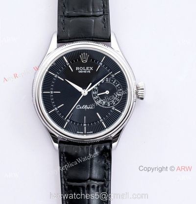 (EW) Swiss Grade Rolex Cellini Date 39mm Watch Ss Black Dial Men Size watches