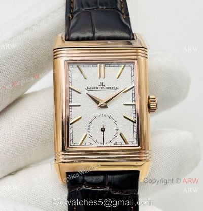 (ANF ) Swiss Replica Jaeger-LeCoultre Reverso Duoface Small Seconds Watch 29 Rose Gold White Dial watches