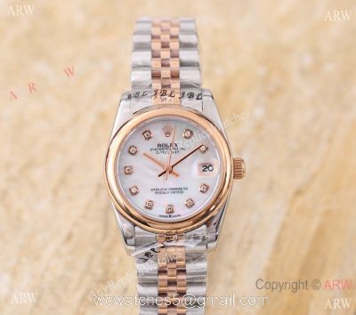 Replica ROLEX Datejust 2-tone White Ladies 31 MM Jubliee Watch watches