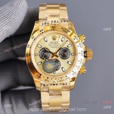 New 2021! Swiss Replica Rolex Daytona 40 Watch Yellow Gold Case watches