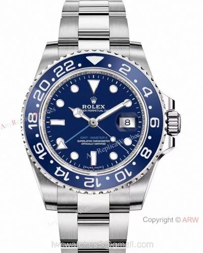 2021 New! Super Clone Rolex Wildman GMT-Master II 116710LN Stainless Steel 904L Blue Dial Oyster Bracelet Swiss 3186 watches