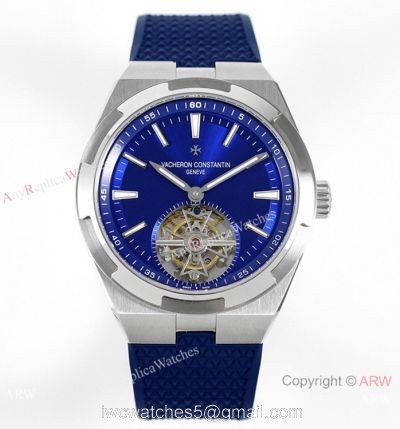 1-1 Super Clone Vacheron Constantin Overseas Tourbillon V2 6000v Blue Rubber Strap Watch watches