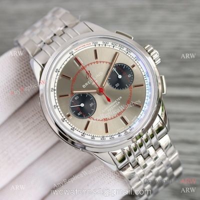 Swiss Breitling Premier BLS A7750 Silver Red Dial Stainless Steel Watch AAA Replica Breitling watches