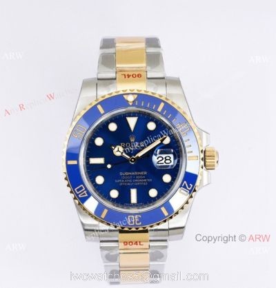 (EW)Rolex Submariner EW Factory v2 904L Two Tone Watch 116613lb Blue Ceramic Bezel 40mm watches