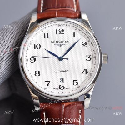 Swiss Quality Longines Master 40mm Leather Strap Arabic Numerals 8215 Movement watches