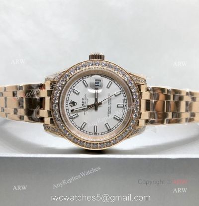 Swiss 2836 Rolex Pearlmaster Rose Gold 34mm Replica Watch watches