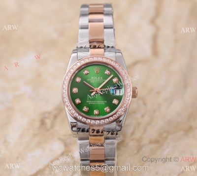 New Replica Rolex Diamond bezel Datejust 2-Tone Blue Face Watch 31mm Ladies watches