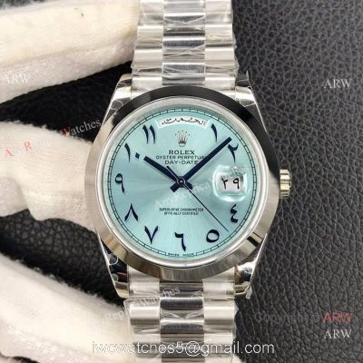 2022 NEW! Swiss Grade 1 Copy Rolex Day Date 40 Arabic Glacier Dial Special Middle East Edition Watch 3255 Movement watches