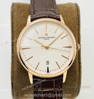 2021 New! MK Factory V4 Vacheron Constantin Patrimony Men Watch Rose Gold White Dial watches