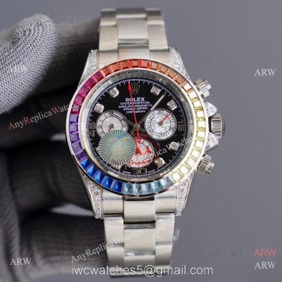 Swiss Quality Copy Rolex Daytona Rainbow Watch 40mm Stainless Steel watches