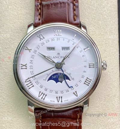 TW Factory Blancpain Villeret Cal.6654 White Face Watch with Moon phase watches