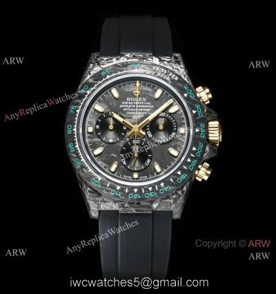 TW Factory Rolex Daytona DiW Carbon Swiss 7750 Replica Watch Oysterflex Strap Carbon-Lime Dial 40mm watches