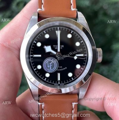 Swiss Tudor Black Bay 41mm Cal.2824 Watch Black Dial Brown Leather Strap watches