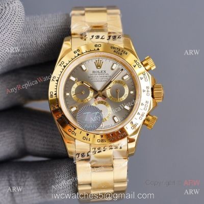 New 2021! Swiss Replica Rolex Daytona 40 Watch Yellow Gold and Gray Dial watches
