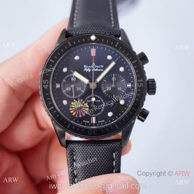 2021 Swiss Copy Blancpain Fifty Fathoms Bathyscaphe Chronographe Flyback Watch All Black watches