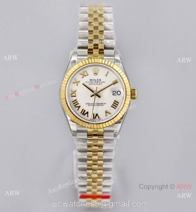 (EW)Swiss Replica Rolex 31-Datejust Watch White Roman Jubilee Bracelet watches