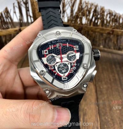Replica Lamborghini 124bbr Spyder Quartz Watch 47mm Black Rubber Band watches