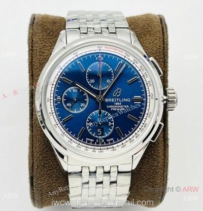 G8 Factory Breitling Premier B01 Chronograph Copy Watch A7750 Blue Dial 316L Steel watches