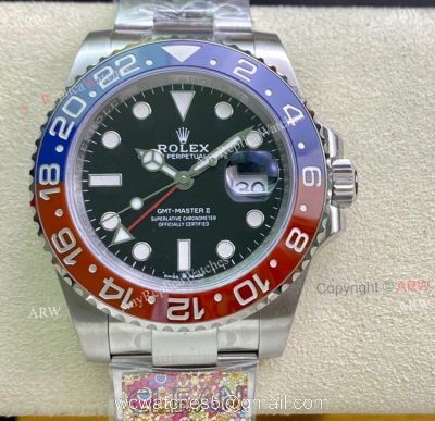 Clean Factory Super Clone Rolex Gmt Master ii Pepsi 3186 Movement Black Dial Watch watches