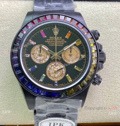 (2022 New) Swiss Rolex Daytona Blaken DLC Coated IPK Factory Swiss 7750 Watch 40mm watches